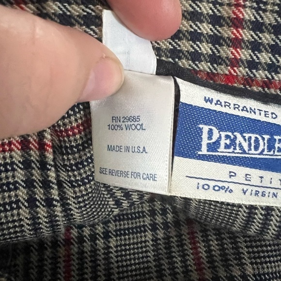 Vintage Pendleton‎ plaid wool midi pleated skirt - Picture 3 of 5